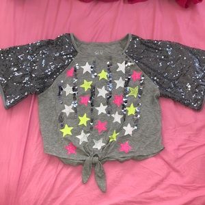 cute grey sequins shirt